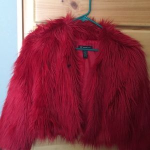 INC concepts fur cropped jacket